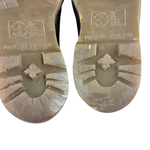 Vtg 90’s Dr Martens Shoes Brown Leather 4 Eye Oxford Grunge England UK 8 US 9 - Picture 11 of 13